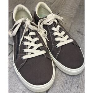 Taos Z Soul 10.5 Graphite Grey Canvas Side Zip Sneakers Orthotic Friendly